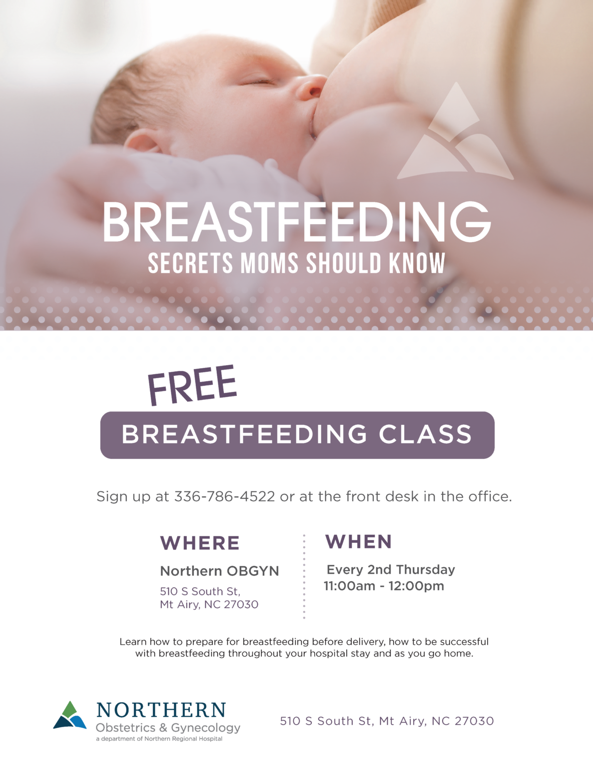 Breastfeeding Class NORTHERN REGIONAL HOSPITAL